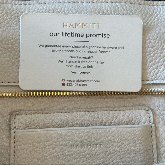 Hammitt Calla Lily White Elegant Leather & Gold Tote Bag Purse Like New Handbag - Picture 5 of 15